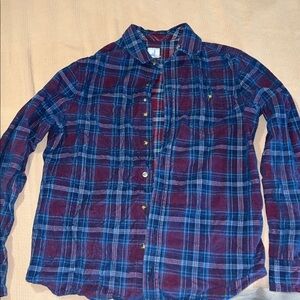 Corduroy Plaid Button-Up Shirt